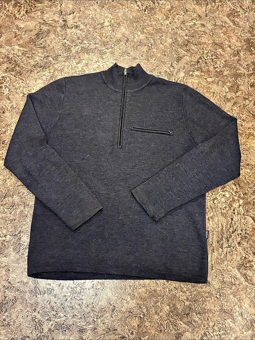 Vintage Patagonia Better Sweater 1/4-Zip Pullover Black 100% Merino Wool L